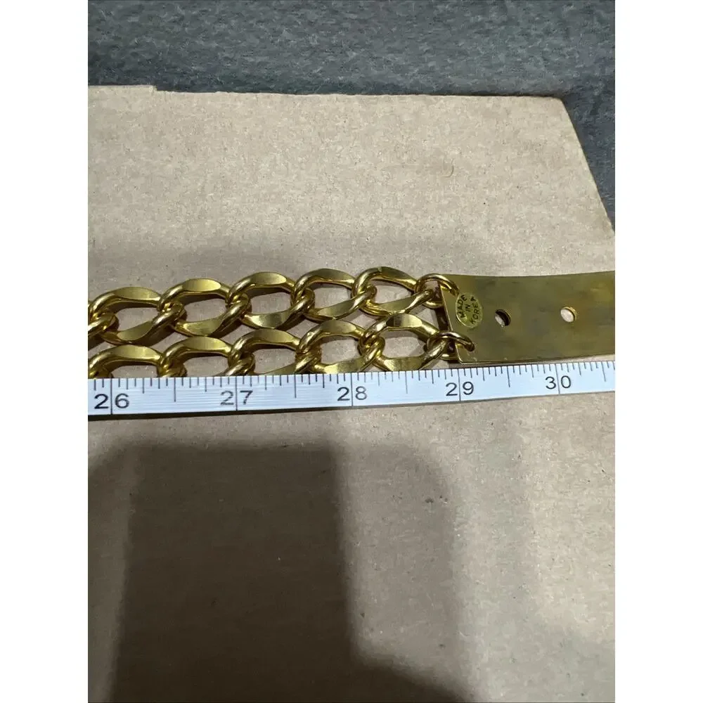 Vintage 70’s 80’s Metal Chain Belt Gold Tone Belt Size 36 Inches long